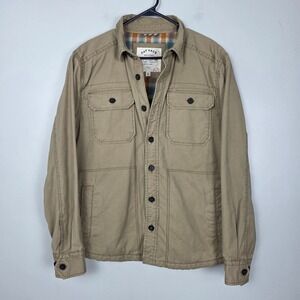 Fat Face Khaki Jacket Brown Quilted Flannel Lined Utility Military Jacket Mens L